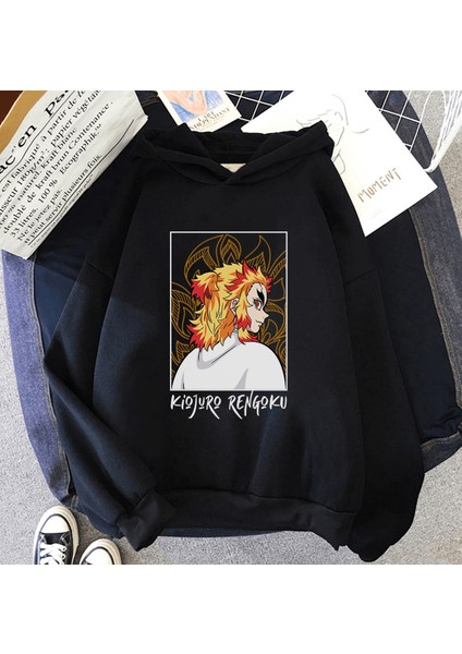 Anime Rengoku Kapşonlu Sweatshirt