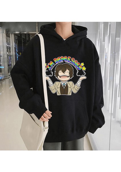 Anime Dazai Depressed Kapşonlu Sweatshirt fiyatları