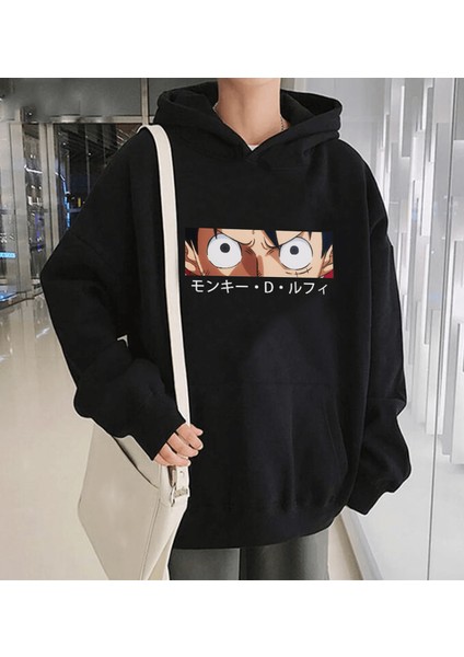 Anime Luffy Eyes Kapşonlu Sweatshirt fiyatları
