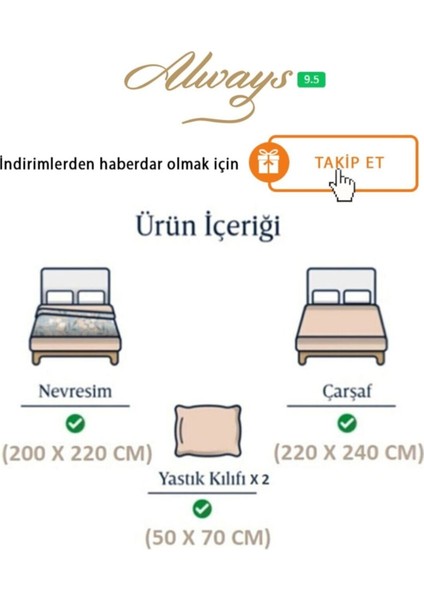 Ranforce Çift Taraflı Çift Kişilik Nevresim Takımı