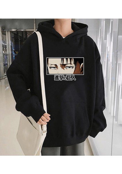 Anime Levi Face Kapşonlu Sweatshirt