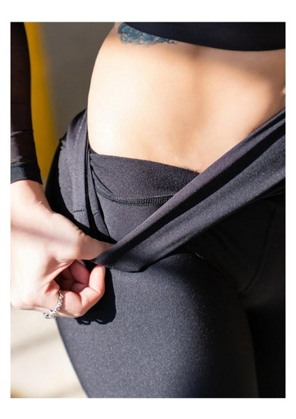 Kadın Şardonlu Toparlayıcı Yüksek Bel Polarlı Siyah Tayt fiyatları