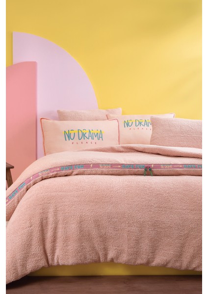Coverme Drama Çift Kişilik Battaniye Nevresim Takımı - Pudra