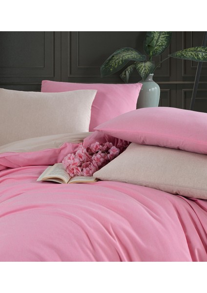 Lastikli Çarşaflı Çift Kişilik Nevresim Takımı | Pudra Bej | modelleri