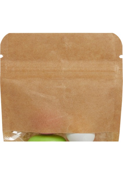 8,5x14,5x2,5 Cm-100 Adet Kraft Dar Pencereli Doypack