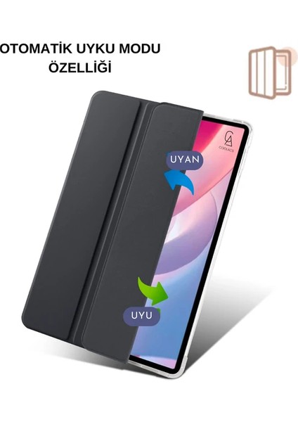 Xiaomi Mi Pad 6 11 Inç ile Uyumlu Tablet Kılıf Smart Özellikli Uyku Modlu Kapaklı Tablet Kılıfı