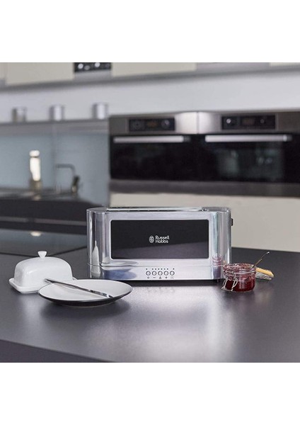 23380-56 Elegance Cam Ekmek Kızartma Makinesi, 2200 W, 2 Dilim, Paslanmaz Çelik, Gümüş