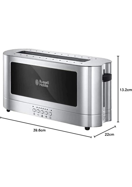 23380-56 Elegance Cam Ekmek Kızartma Makinesi, 2200 W, 2 Dilim, Paslanmaz Çelik, Gümüş indirimleri