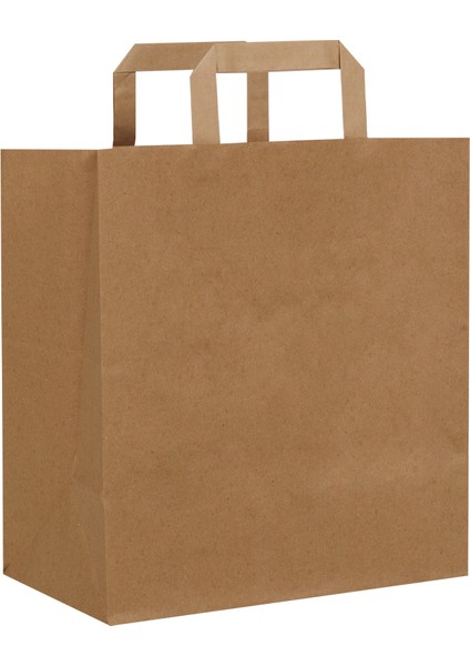 28x29x16-25 Adet Düz Saplı Kraft Çanta