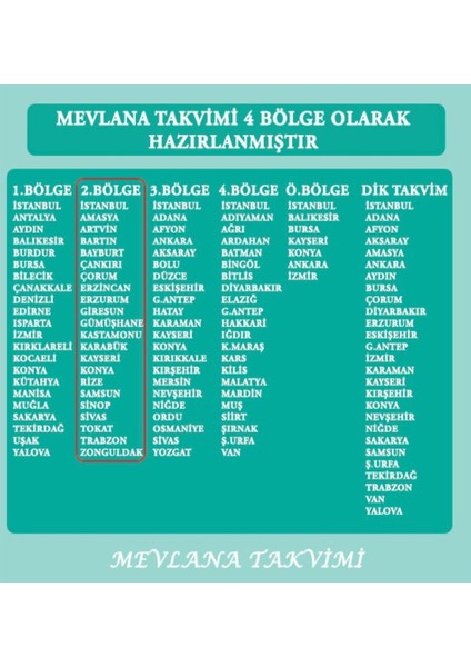 Mevlana Takvimi 2024  Yapraklı Blok Duvar Takvimi Takvim 2. Bölge