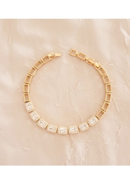 Xupıng Zirkon Taşlı Gold Baget Bileklik