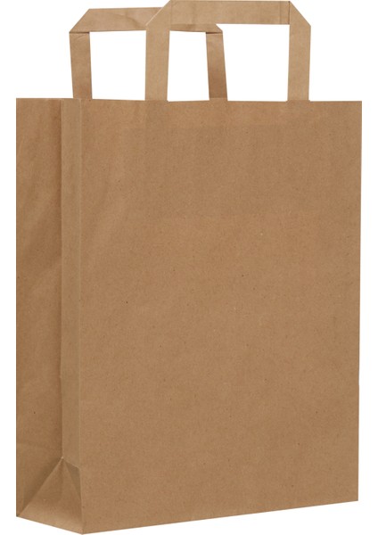 22x27x10-100 Adet Düz Saplı Kraft Çanta