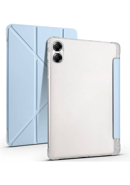 Honor Pad X9 11.5 Inç Uyumlu Kılıf 3 Farklı Stand Kalemlikli Tri Folding Tablet Kılıfı Mavi