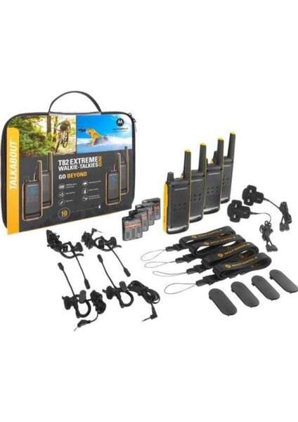 T82 Extreme Quadpack 4 Adet Pmr Telsiz Resmi Ithalatçı Garantili Kulaklık Hediyeli