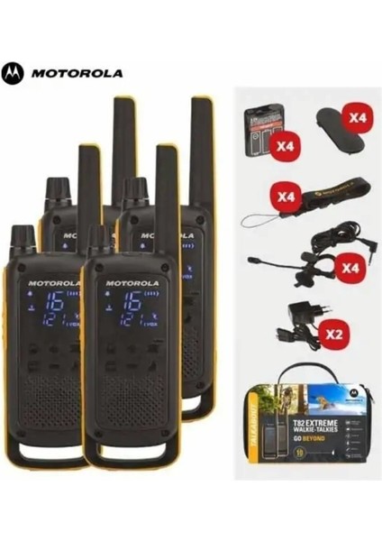 T82 Extreme Quadpack 4 Adet Pmr Telsiz Resmi Ithalatçı Garantili Kulaklık Hediyeli