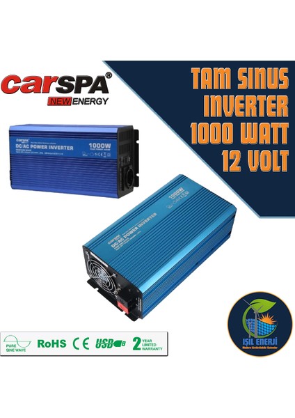 Tam Sinus Inverter - 1000 Watt 12 Volt - 1000W 12V