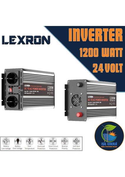 / Carspa Modifiye Sinus Inverter - 1200 Watt 24 Volt - 1.2 Kw 24v