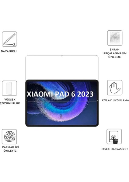 Xiaomi Mi Pad 6 11 Inç Uyumlu Uyku Modlu Smart Tablet Kılıfı Ekran Koruyucu ve Kalem Seti Siyah