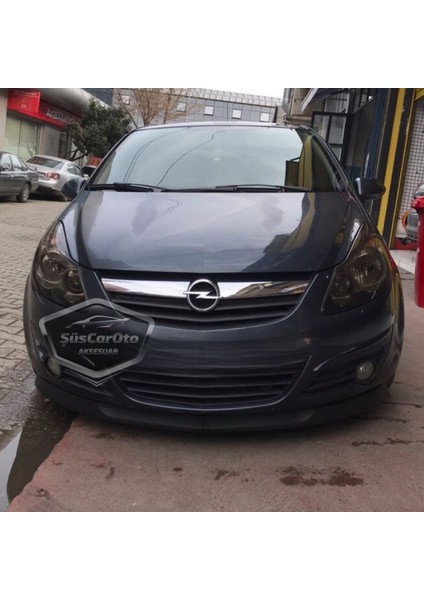 ŞüsCarOto Aksesuar Opel Corsa D 2006-2014 Uyumlu Üniversal Astra H Lip Esnek Ön Lip 2 Parça Tampon Altı Dil Karlık Ön Ek