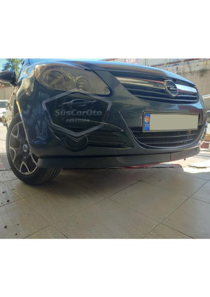 ŞüsCarOto Aksesuar Opel Corsa D 2006-2014 Uyumlu Üniversal Astra H Lip Esnek Ön Lip 2 Parça Tampon Altı Dil Karlık Ön Ek