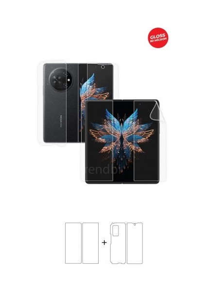 Tecno Phantom V Fold Ön, Arka ve Yan 360 Derece Tam Kaplama Tpu Film