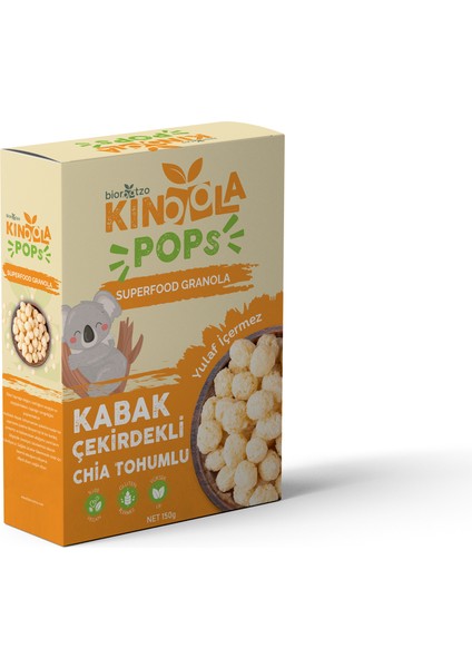 Kinoola Pop Kahvaltılık Gevrek Kabak Çekirdeği & Chia Tohumlu 150 gr