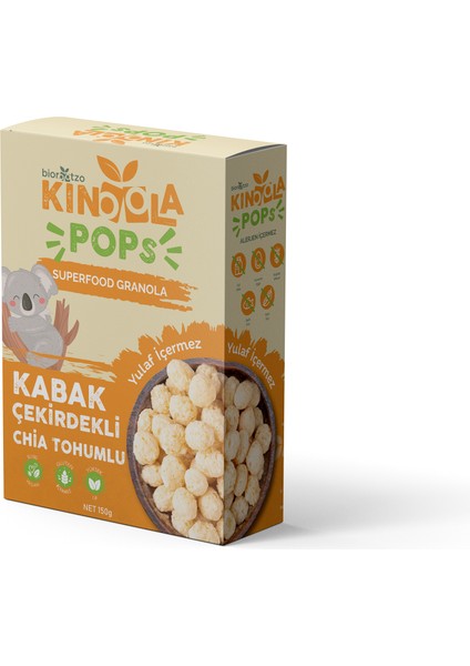 Kinoola Pop Kahvaltılık Gevrek Kabak Çekirdeği & Chia Tohumlu 150 gr