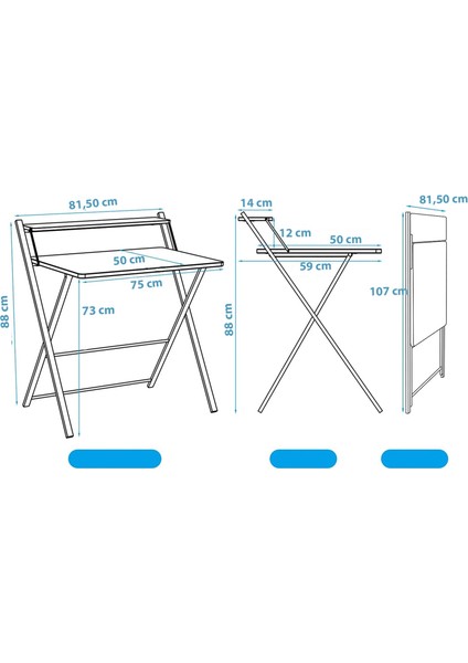 Katlanır Çalışma Masası Bilgisayar / Laptop Masası 75 Cm, Km