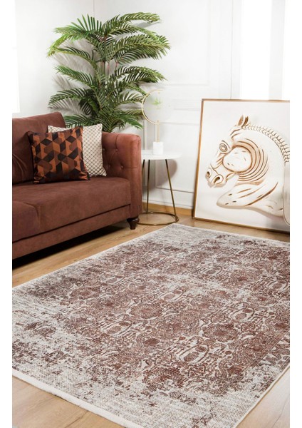 Serpuhov Kahverengi Modern Polyester Dijital Baskı Halı