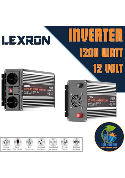 / Carspa - Modifiye Sinus Inverter - 1200 Watt 12 Volt - 1.2 Kw 12v