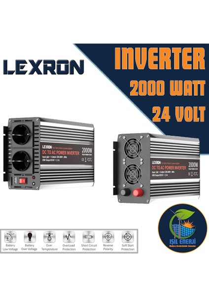 / Carspa - Modifiye Sinus Inverter - 2000 Watt 24 Volt - 2 Kw 24v