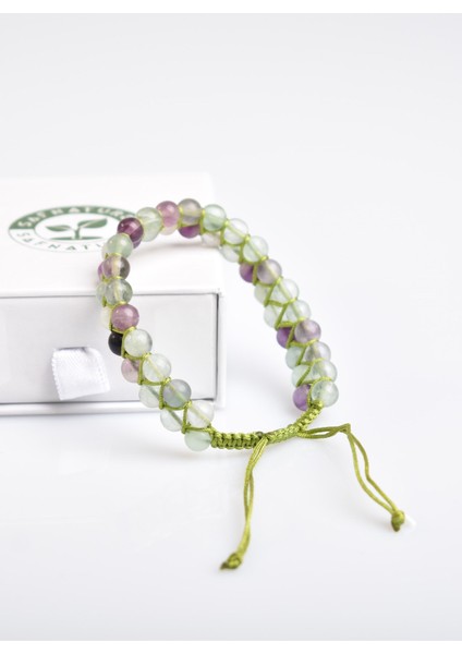 Florit 6mm Çift Sıra Makrome Doğal Taş Bileklik