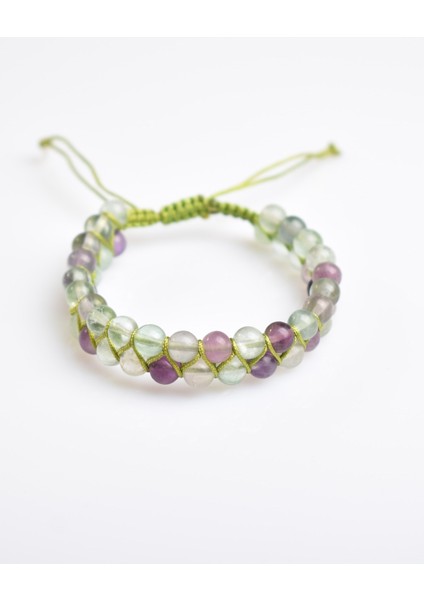 Florit 6mm Çift Sıra Makrome Doğal Taş Bileklik fiyatları