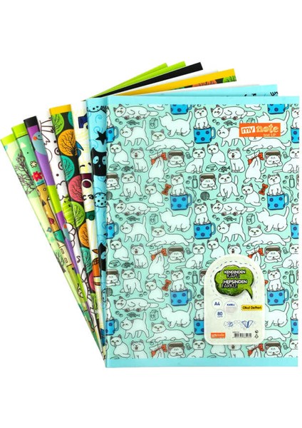 TEXT A5 80 YAPRAK KARELİ KARELİ PLASTİK KAPAKLI DEFTER