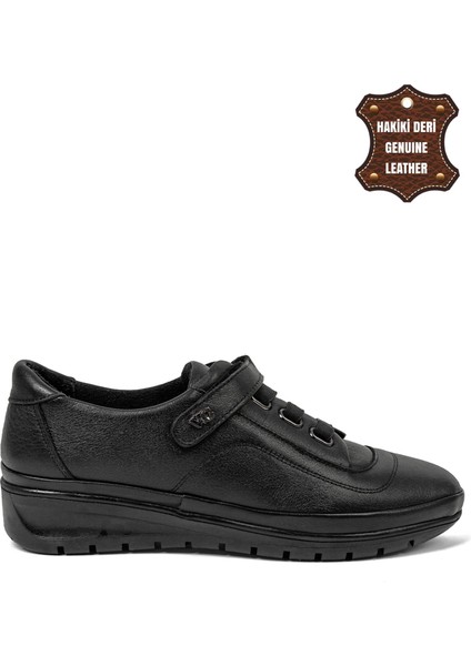 7666 Kadın Deri Casual Ayakkabı Siyah