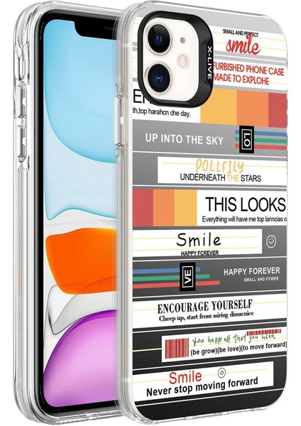Apple iPhone 12 Kılıf Desenli Silver Sert Kapak