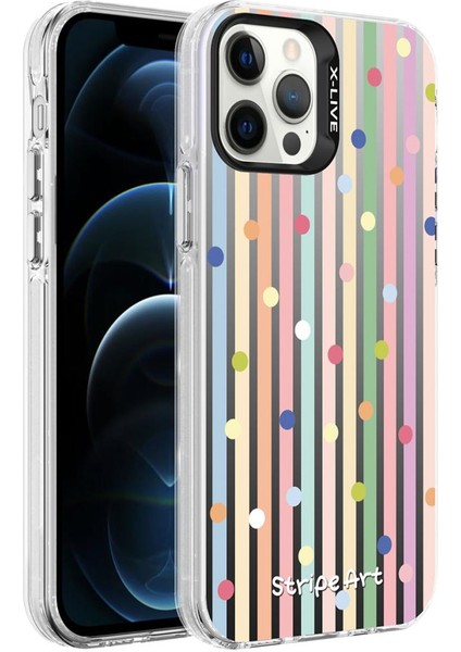 Apple iPhone 12 Pro Kılıf Desenli Silver Sert Kapak
