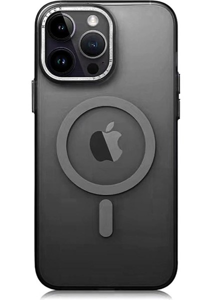 Apple iPhone 14 Pro Max Kılıf Magsafe Kadifemsi Mat Transparan Kapak