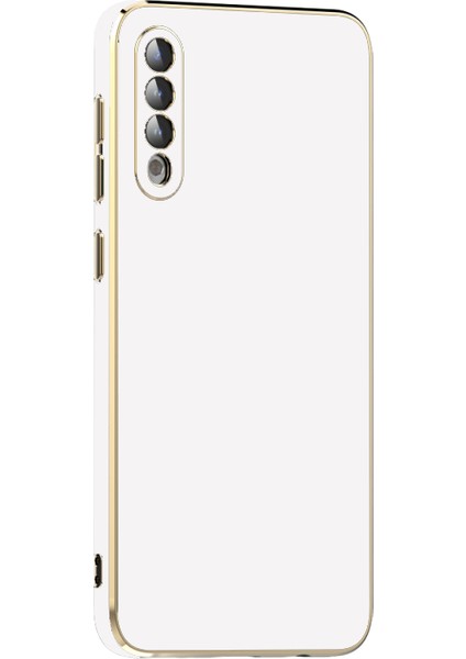 Samsung Galaxy A50 Kılıf Köşeli Altın Model Kapak