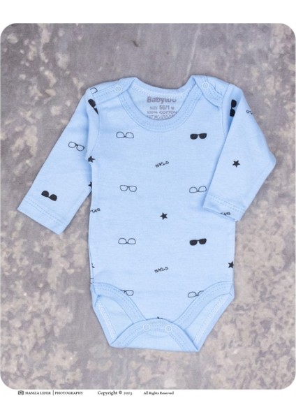 Gözlük Star Desenli Uzun Kollu Bebek Badi