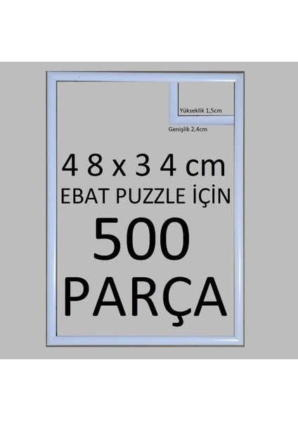 Sar Puzzle Sar Plus Balıksırtı Puzzle Çerçevesi 500 Parça Için Ebat 48CMX34CM Beyaz