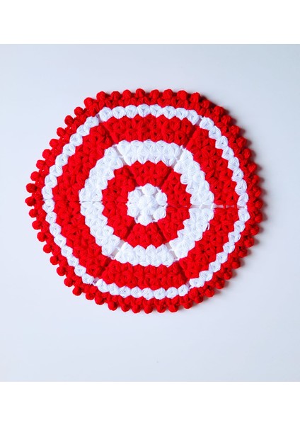 Banyo Lifi Yün El Örmesi Kare Altıgen - Çiçek Desenli