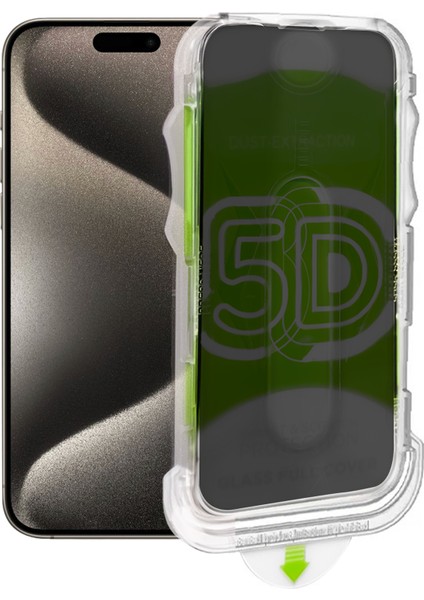 Apple iPhone 15 Pro Ekran Koruyucu Privacy Hayalet Tam Kaplayan Temperli Cam