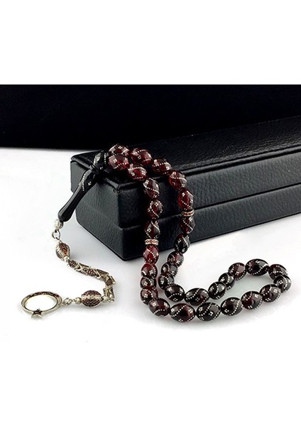 Zirkon Taş Püsküllü Gümüş Işlemeli Ay Yıldız Model Ateş Kehribar Tesbih modelleri