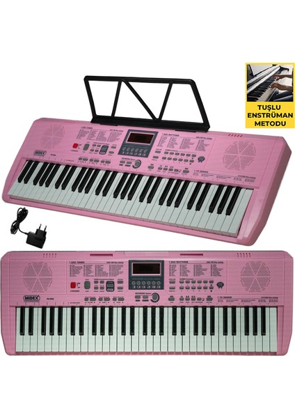 PS-1800PK 61 Tuşlu Kaliteli Org Dijital Ekranlı Çanta Notalık Adaptör Sticker Öğrenim Metodu modelleri