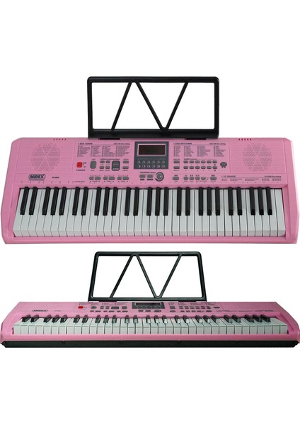 PS-1800PK-SET 61 Tuşlu Kaliteli Pembe Org Dijital Ekran stand Kulaklık Çanta Notalık Adaptör Sticker metod fiyatları