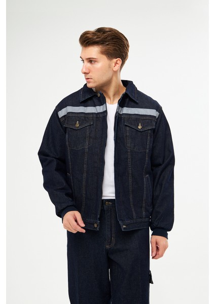 Kot Mont Taşlanmış Pamuk Kapitoneli Reflektörlü