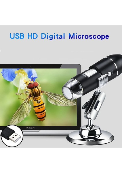 Dijital Mikroskop 1600X 2mp USB 8 LED Çok Amaçlı Tekstil Baskı Cilt Saç Biyolojik Analiz