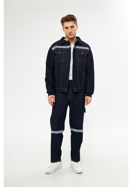 İş Takımı Kot Taşlanmış Pamuk Kapitoneli Reflektörlü modelleri