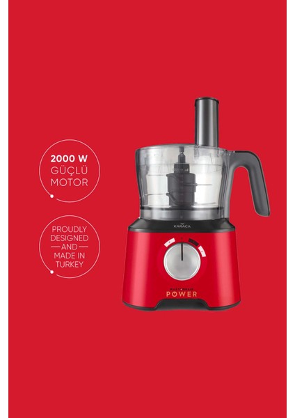 Mastermaid Power Multifunctional 10 In 1 Imperial Red Mutfak Robotu, Blender Seti 2000W